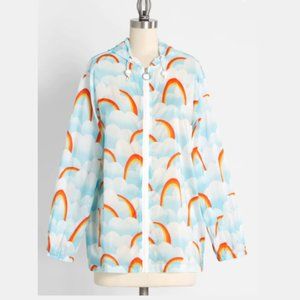MODCLOTH / S / Women's Mind At Ease Lightweight Rainbow Print Windbreaker Jacket